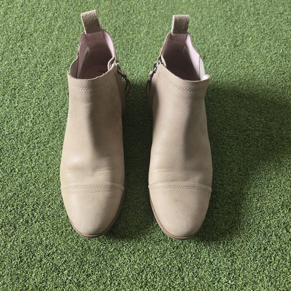 Toms Shoes - TOMS Women's Ankle Booties Color Taupe Side Zipper Size 8.5